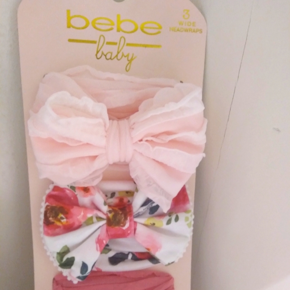 Bebe Baby Girl 3 bow band set!!
